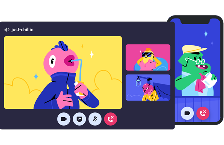 ilustração da interface de video discord